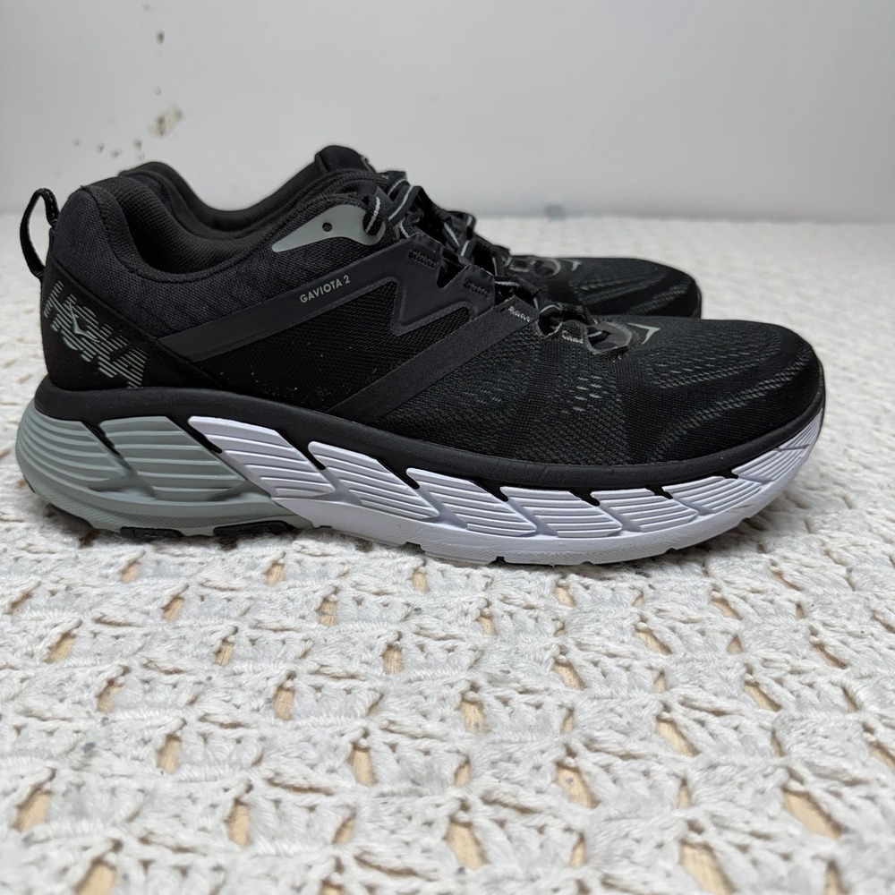 Hoka One One Gaviota 2 Mens Sneakers Shoes Size 12 2E Black Athletic Running